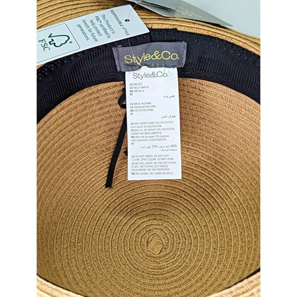 Style & Co Women's Packable Paper Floppy Hat Tan O/S (MSRP $39) - Picture 2 of 4